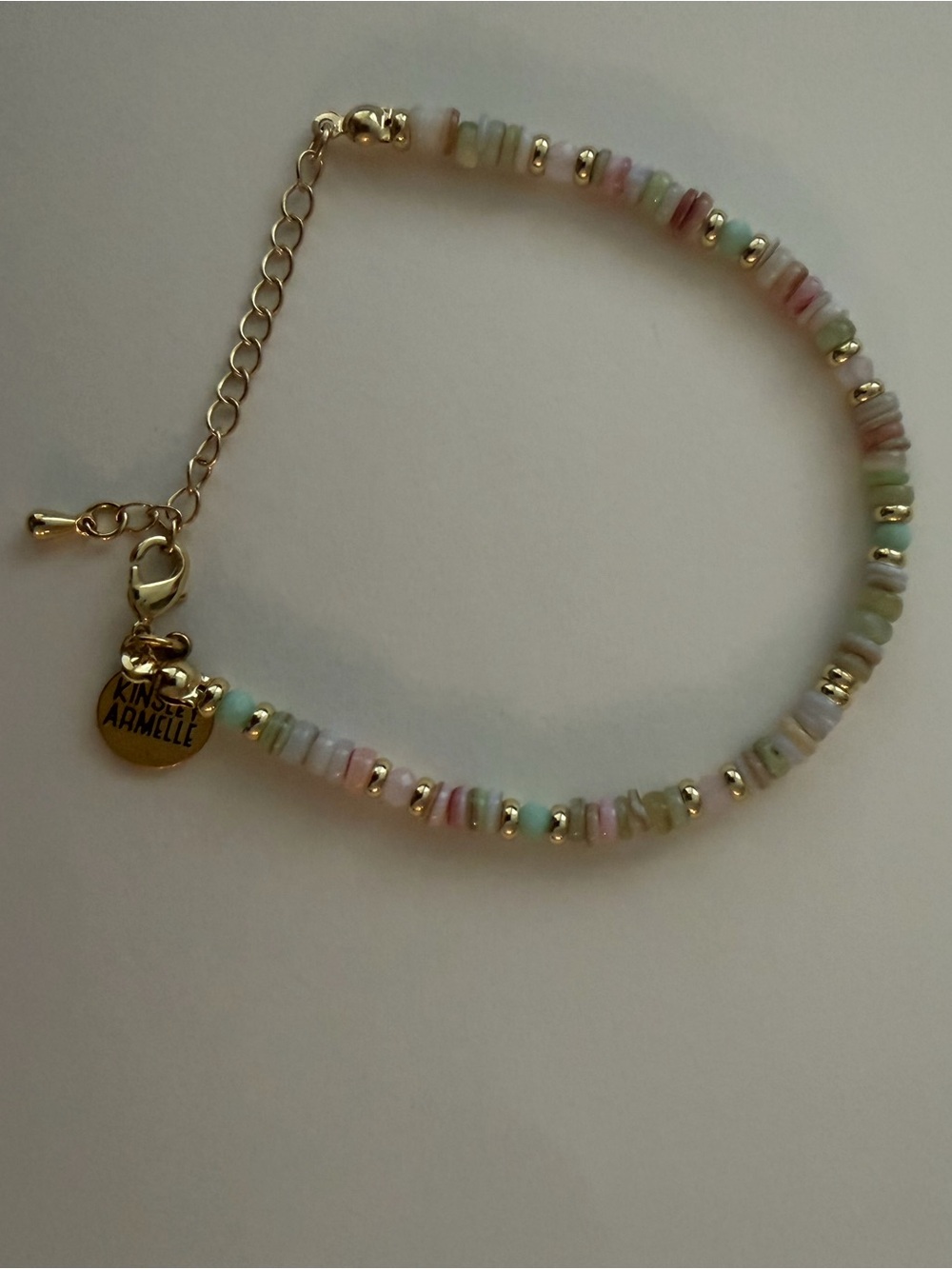Kinsley Armelle Pastel Multi-Bead Bracelet with Gold Accents